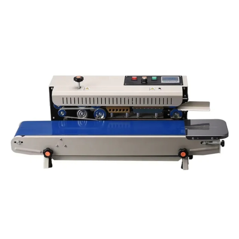 Конвейєрний запайник пакетів FR-900 для термозапаювання поліетиленових пакетів.